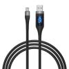 931-089 FORZA Кабель для зарядки с дисплеем Micro USB, 1.2м, 3A, быстрая зарядка QC3.0, плетеный кабель - 0