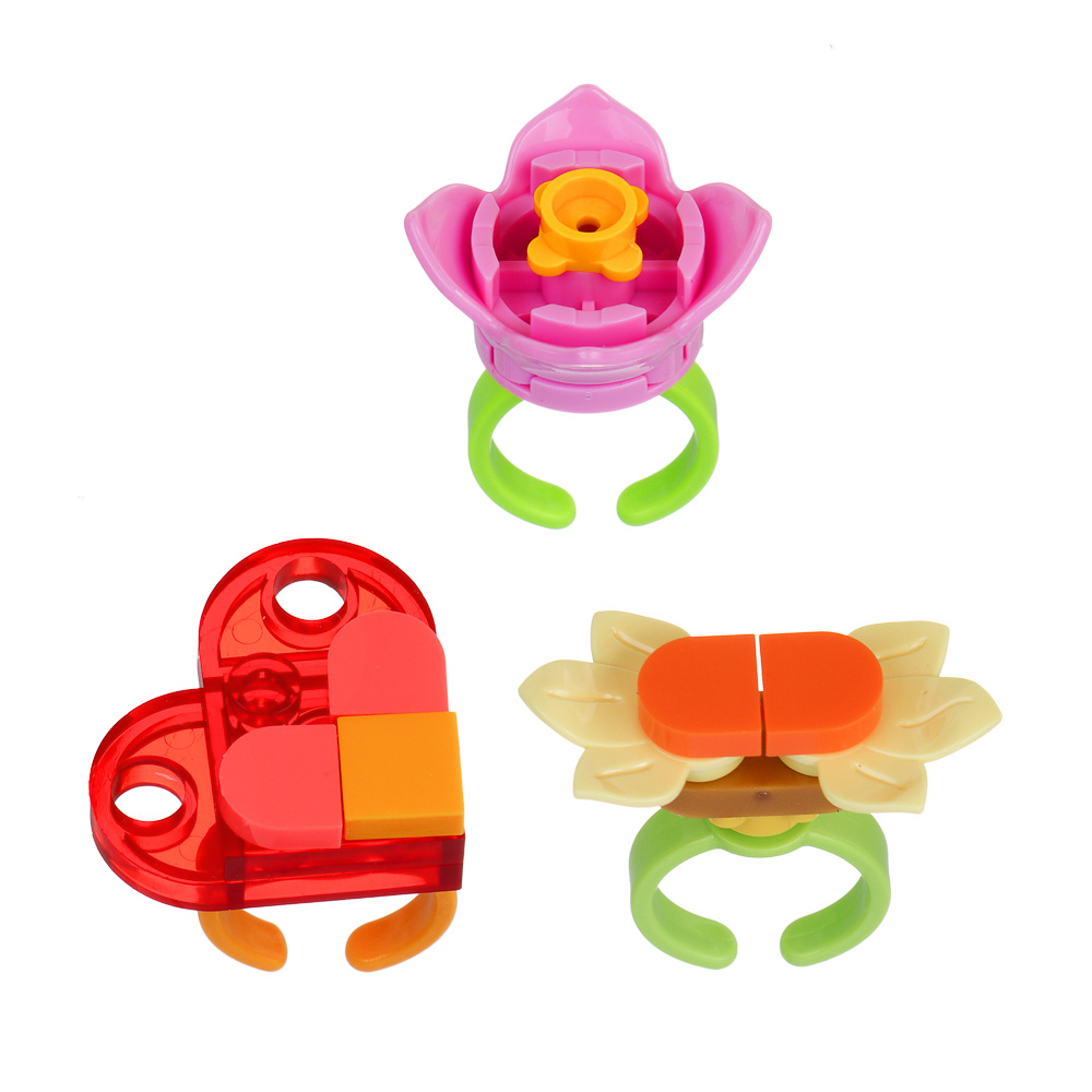 858-066 ИГРОЛЕНД Конструктор "Собери колечко", 12 деталей, PP, 6,5х3х9 см, 3 дизайна