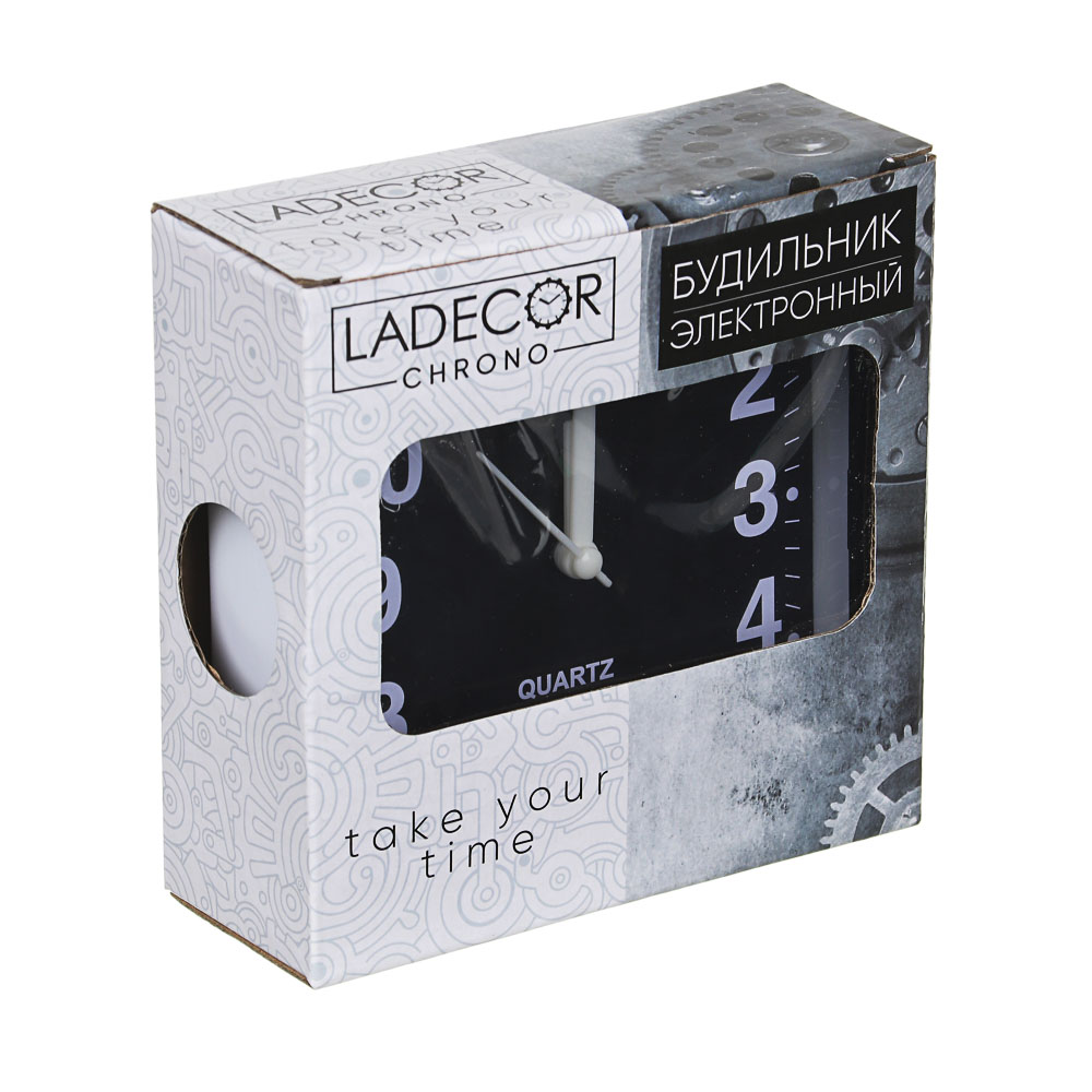 529-061 LADECOR CHRONO Будильник электронный, 11х11х4см, пластик, 1хАА, 2 цвета, арт.0017