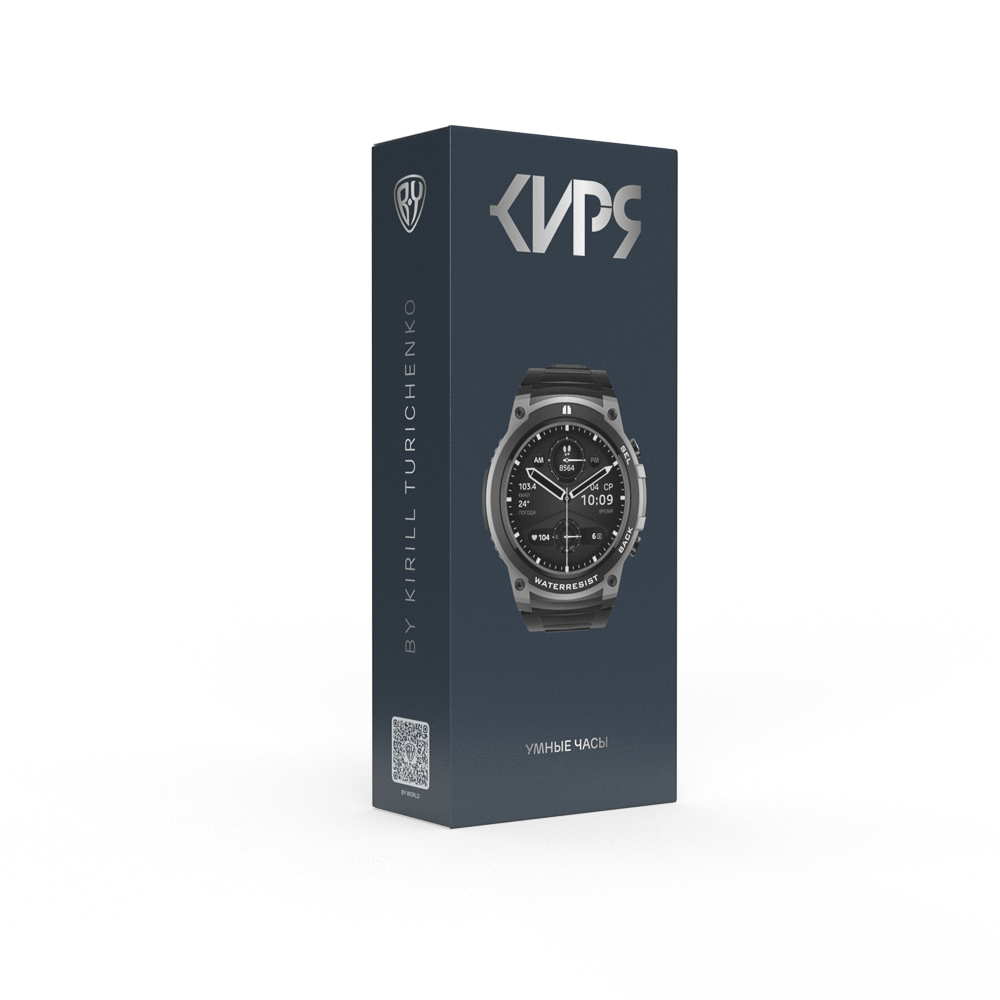 450-095 BY КИРЯ Умные часы, IP68, сменные панели, 400mAh, 466x466, черный
