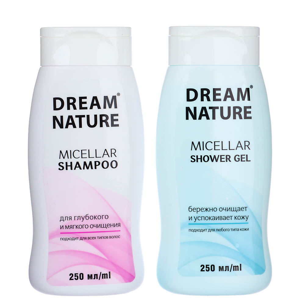 937-123 Подарочный набор женский Dream Nature мицеллярный, Шампунь 250 мл + Гель для душа 250 мл