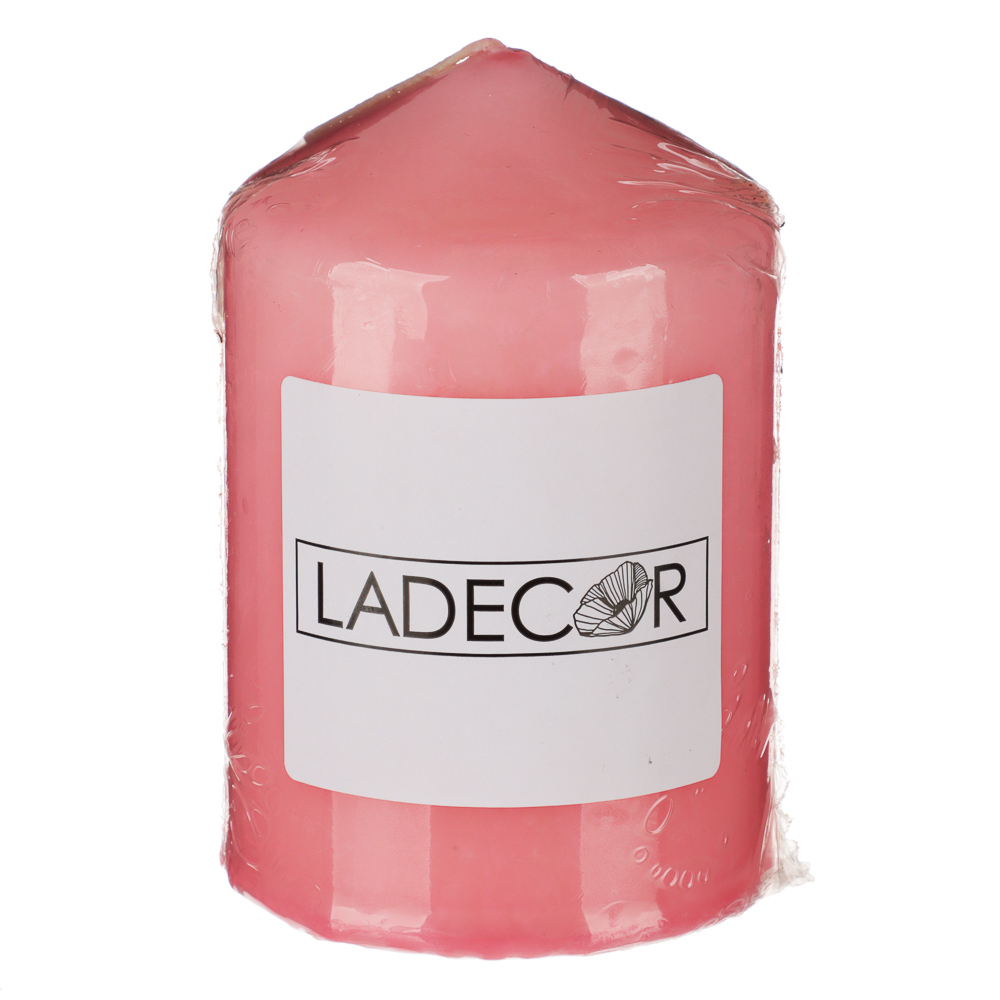 508-778 LADECOR Свеча пеньковая, 7х10 см, парафин, цвет розовый