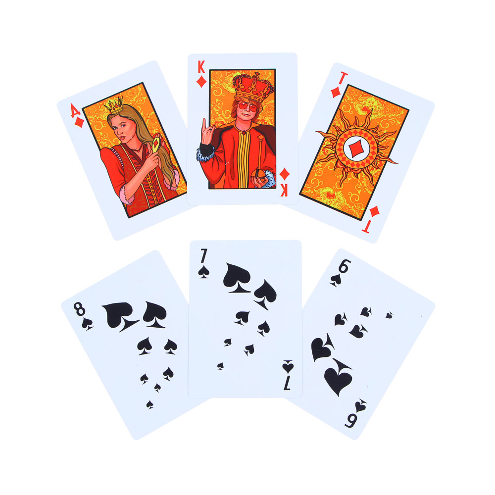 538-188 Рыжий Карты игральные пластиковые, 6,3х8,8см, 36 шт