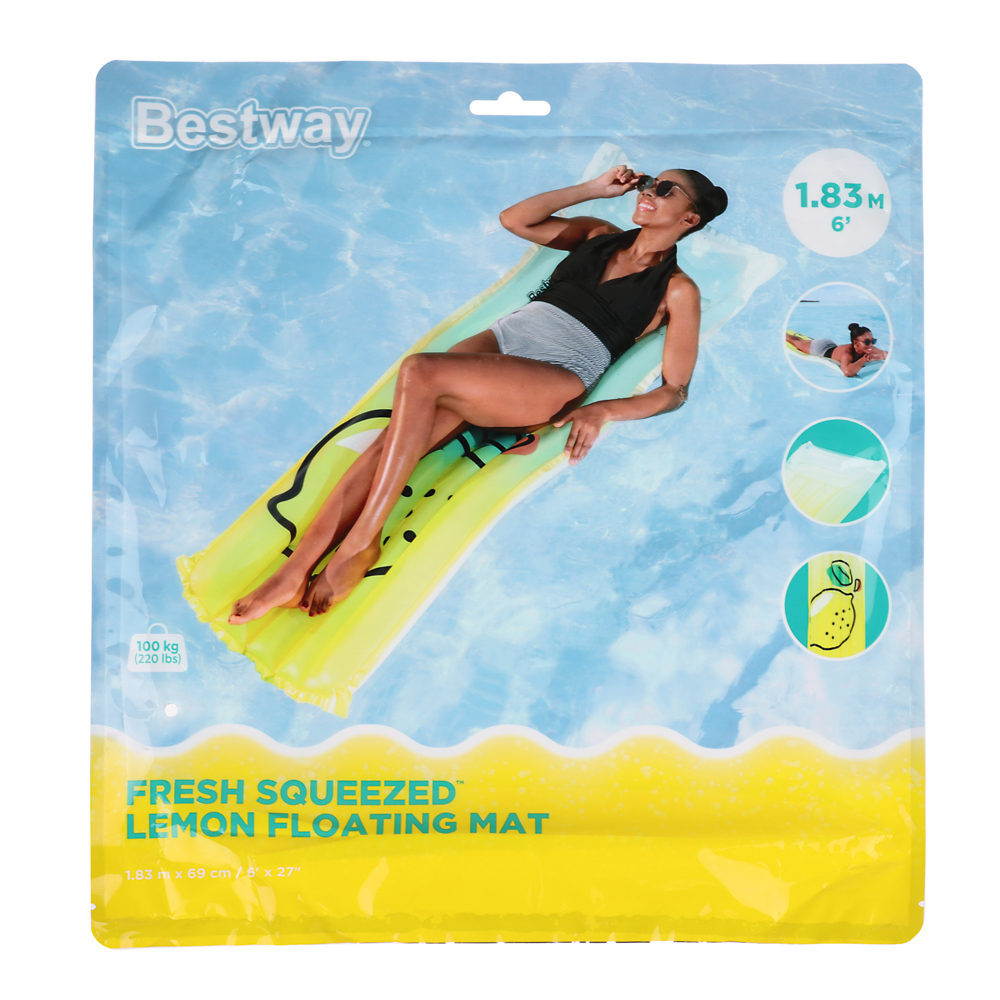 036-050 BESTWAY Надувной матрас FRESH SQUEEZED «Лимон», 183x69см, 44122