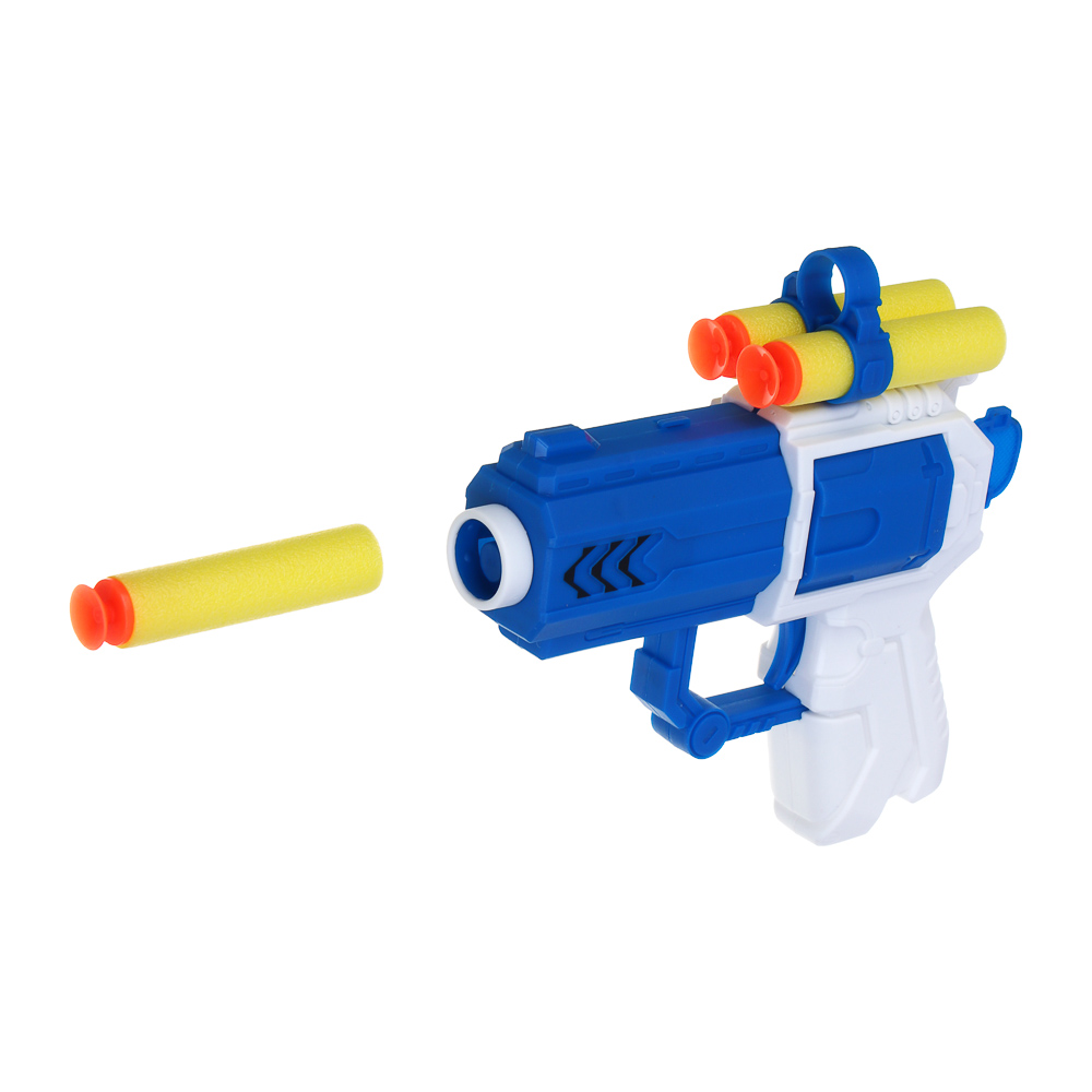 261-768 ИГРОЛЕНД Пистолет "Суперстрелок" с присосками 3 шт, PP, EVA, 15х4х26,4 см, 2 дизайна