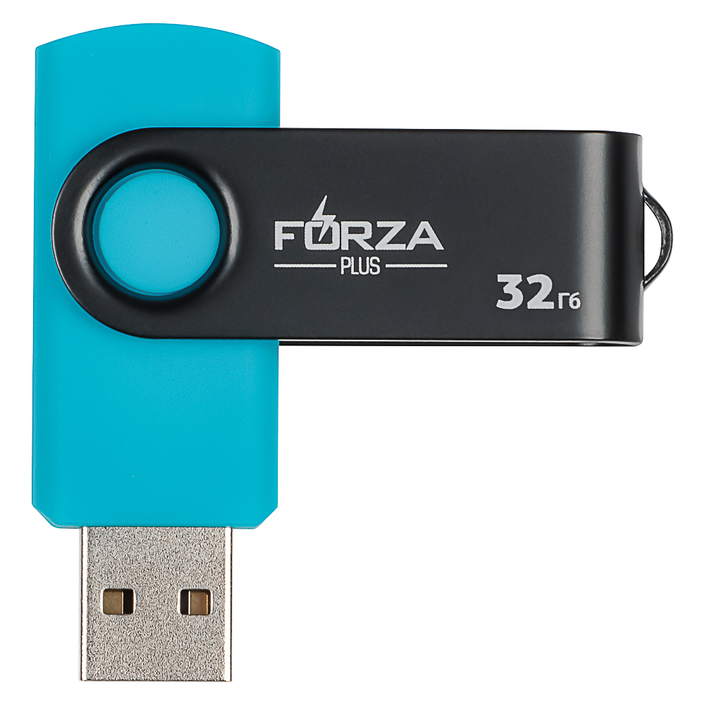 405-098 FORZA Флеш-карта, 32гб, 6 класс, матовое покрытие, блистер, пластик, черный/синий