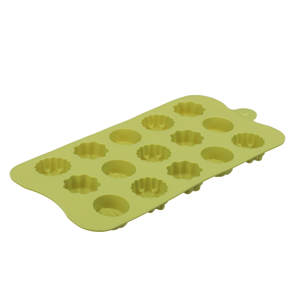 856-002 VETTA Форма силиконовая для шоколада и льда 15 ячеек, 21x10x1,6см "Шоколадка", 3 цвета