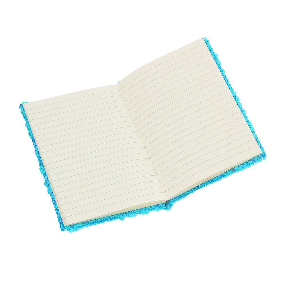 557-029 Записная книжка с пайетками, 18,5x13см, 80л., аппликация - "сквиш" в форме мороженого, 4 дизайна
