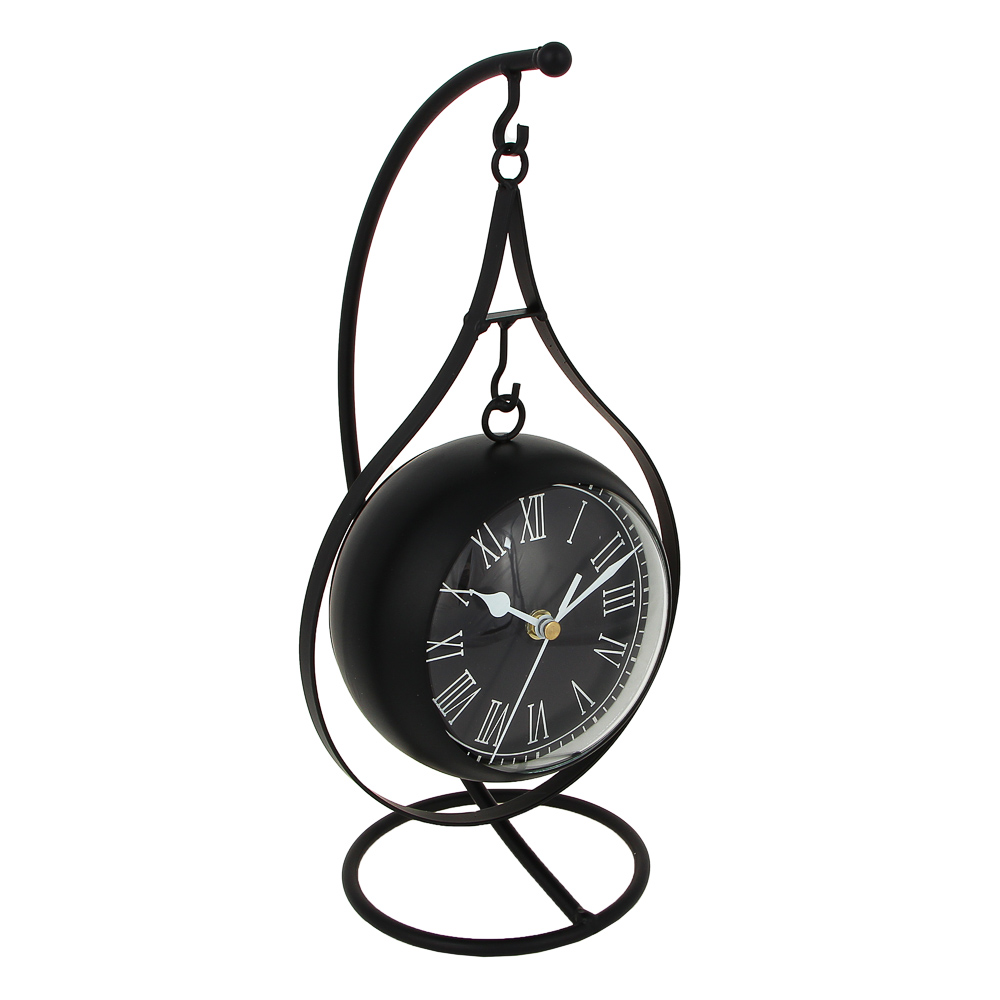 529-252 LADECOR CHRONO Часы настольные металлические, 17x16x32 см, 1xAA, цвет черный