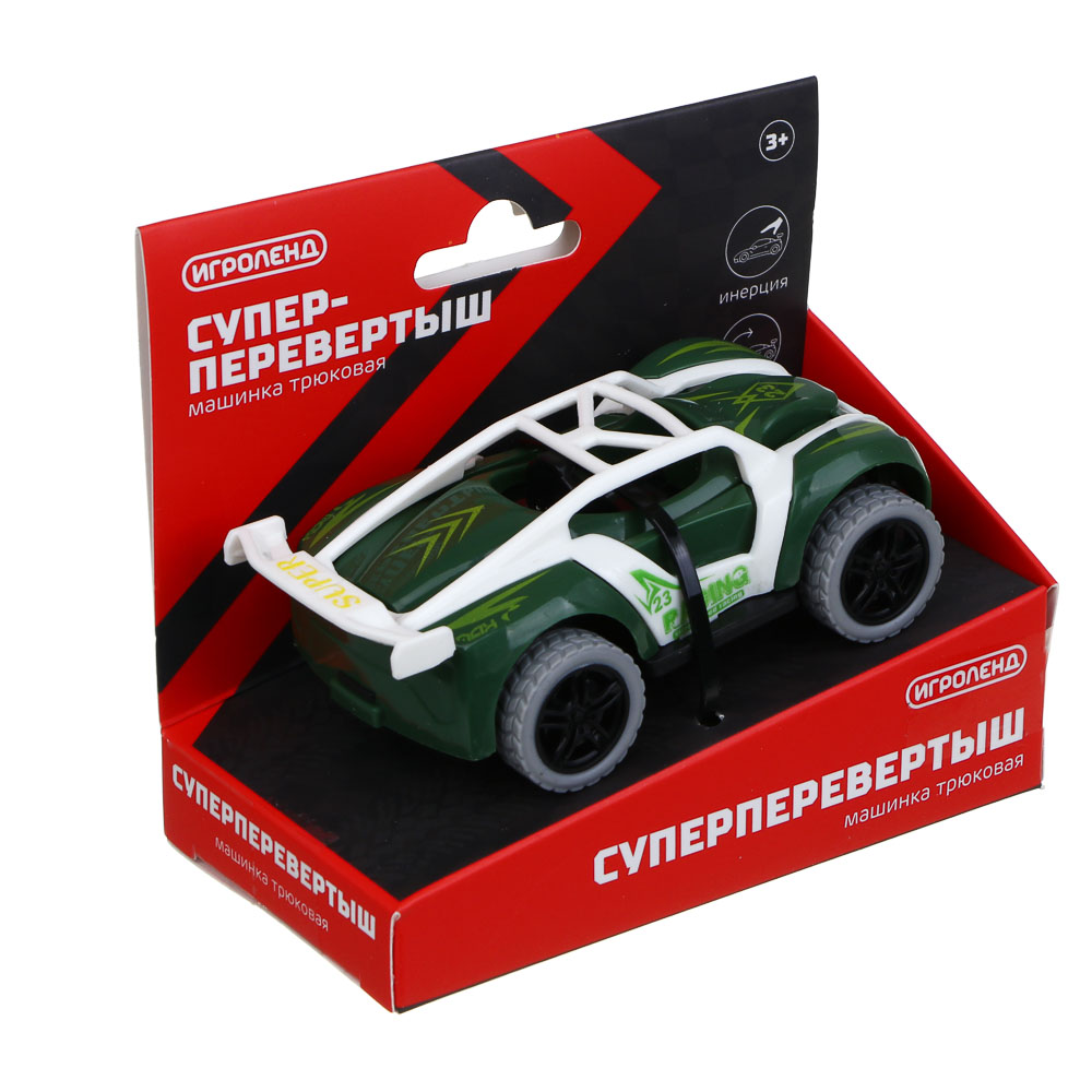 292-411 ИГРОЛЕНД Машинка трюковая "Супер перевертыш", инерция, ABS,  10,5х5,5х8,5 см, 8 диз
