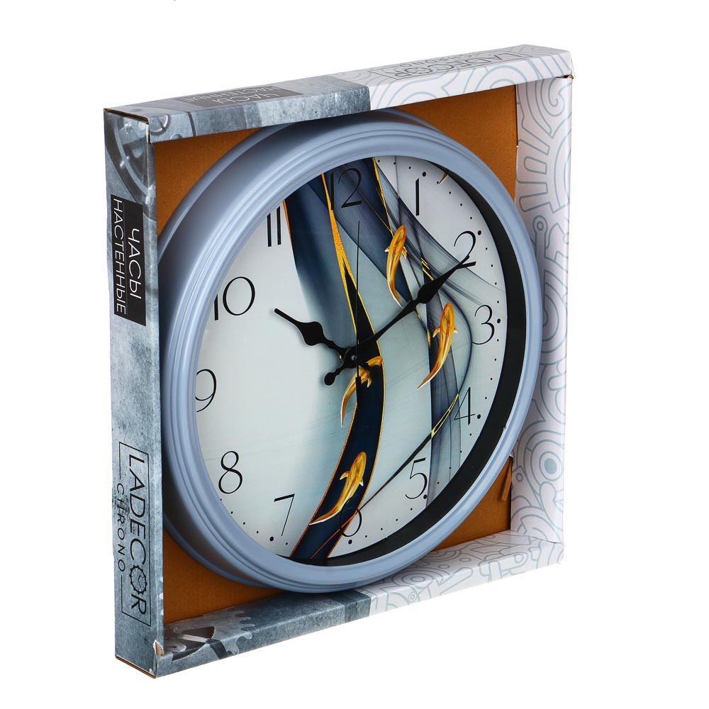 581-069 LADECOR CHRONO Часы настенные, круглые, 35x35x5 см, пластик, арт.19-16