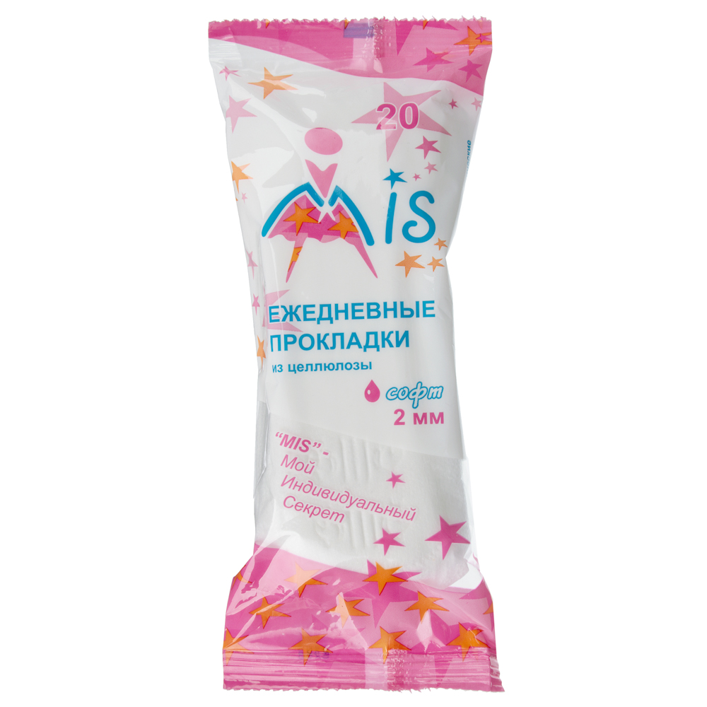 939-016 Прокладки ежедневные MIS из целлюлозы софт, п/э, 20 шт