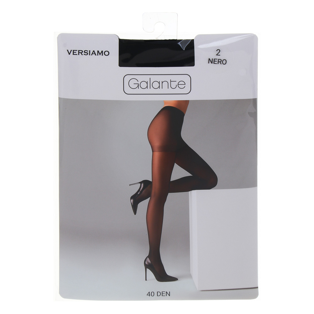 048-097 GALANTE Versiamo Колготки 40 DEN с шортиками, 85% полиамид, 15% эластан, размер 2, цвет черный