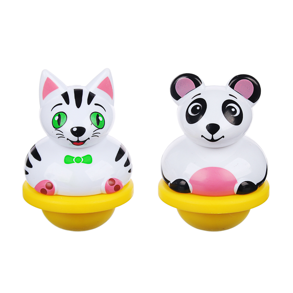 889-071 ИГРОЛЕНД Набор животных неваляшек 2шт, ABS, 6,5х19х6,5см, 3 дизайна