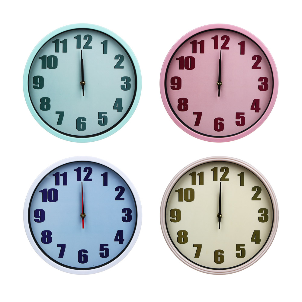 581-050 LADECOR CHRONO Часы настенные, круглые, 30 см, пластик, 4 цвета, арт.19-4