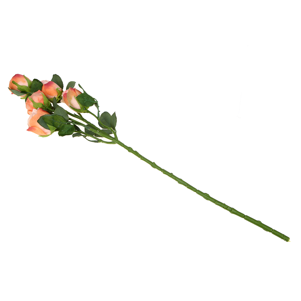 409-090 LADECOR Цветок искуственный в виде кустовой розы, 5 веток, 62 см, пластик, 4 цвета