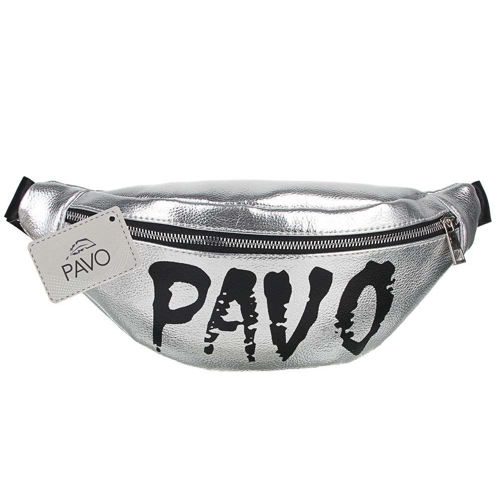 326-072 PAVO Сумка поясная, ПУ, сплав, пластик, 34х13см/32х14см, 2 дизайна