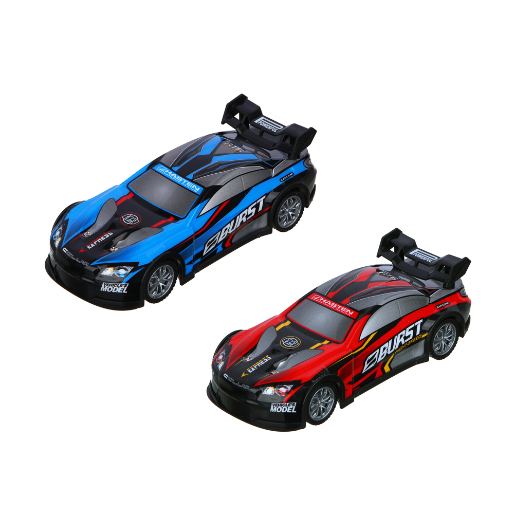 293-157 ИГРОЛЕНД Машина РУ "Спарк", свет, звук, 1:24, 3,7В, 2xАА, PVC, ABS, PET, 25,5x12,4x11,2см, 2 дизайна